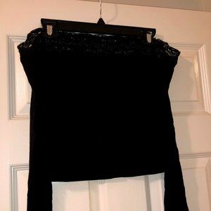 Black Lace Off the Shoulder Top